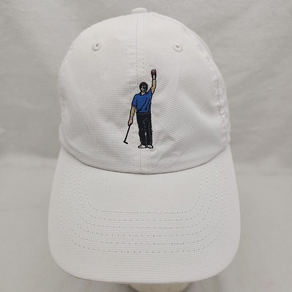 Cap Golfer White Spicy Golf Company Imperial Adj Strapback Hook & Loop Hat
